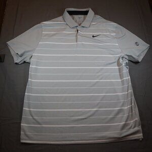 Nike Tiger Woods Polo Shirt Mens XL Gray Snap TW Collection Golf Performance